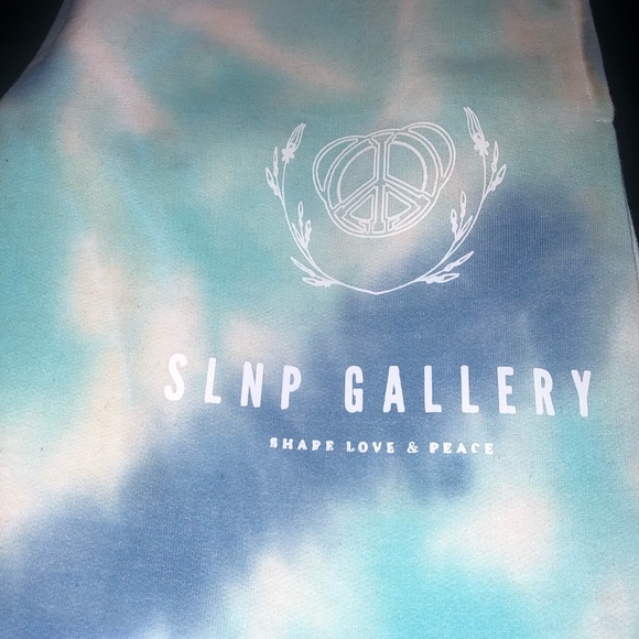 SLNP Gallery Share Love & Peace Cozy Tie Dye 70s Blue Joggers - Picture 3 of 3